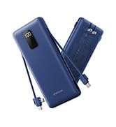 charmast Portable Charger with Built-in Cables and Plug, 10000mAh USB C Power Bank Fast Charging,...