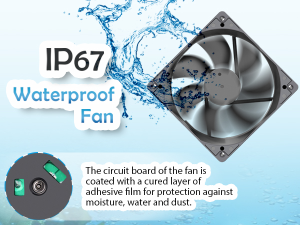 gdstime 120mm ip67 waterproof cooling fan 120mm x 25mm computer case fan 2pin
