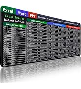 Meetcolor Excel Cheat Sheet Desk Pad, 31.5" x 11.8" Large Shortcuts Mouse Pad, Excel/Word/Power P...