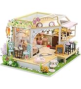 Kisoy Dollhouse Miniature with Furniture Kit, Handmade DIY House Model for Teens Adult Gift (Cat ...