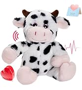 CozyWorld 12.5" Heartbeat Diary Cow Recordable Stuffed Animals Voice Sweet Messages Recorder Soft...