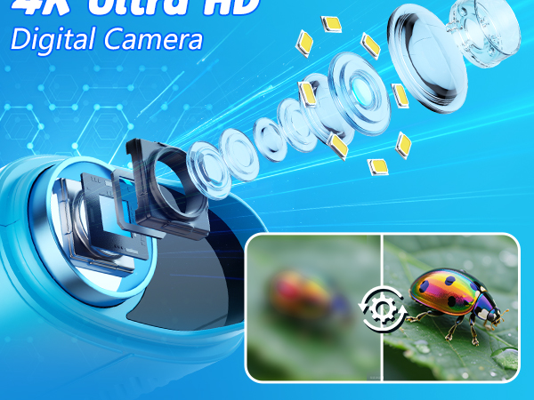 4K Ultra HD Digital Camera with 600mAh Battery Capacity 2h battery life