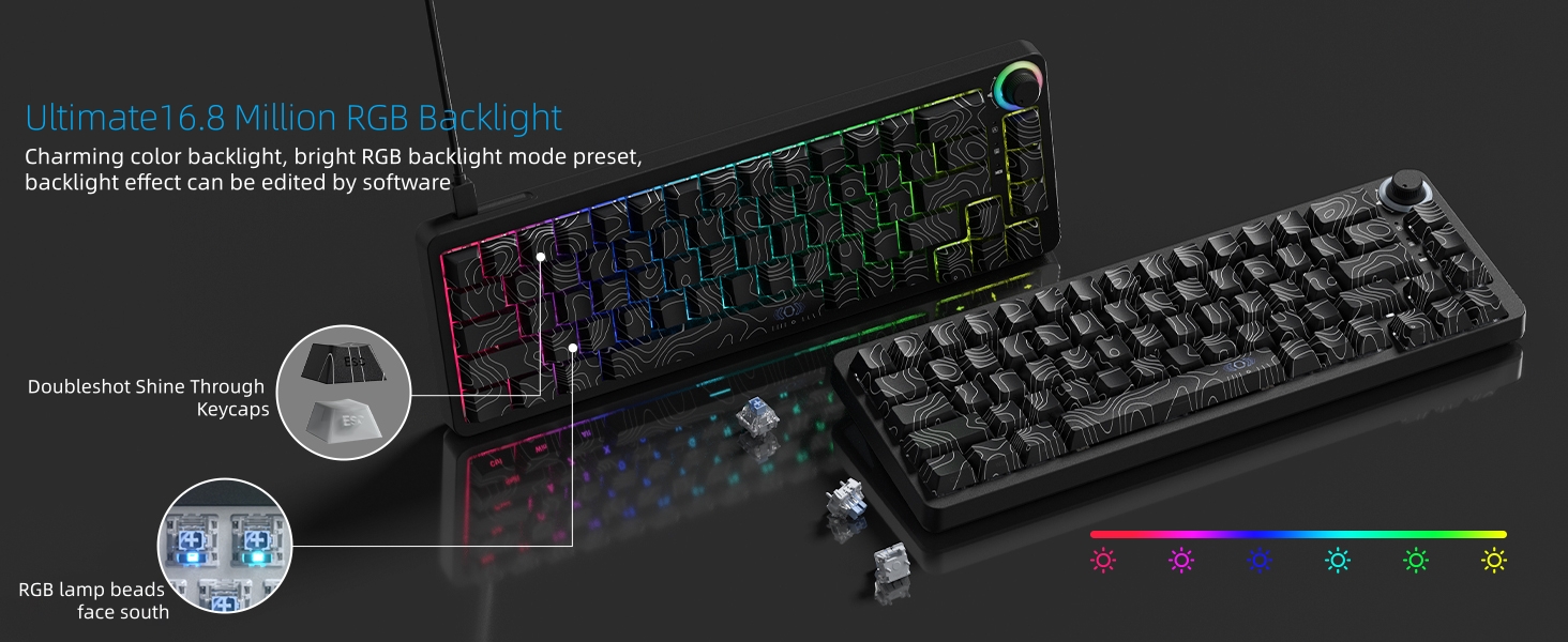 60% Percent Keyboard Rapid Trigger, Hall Effect Topographic Gaming Keyboard, Wired Custom Keyboard