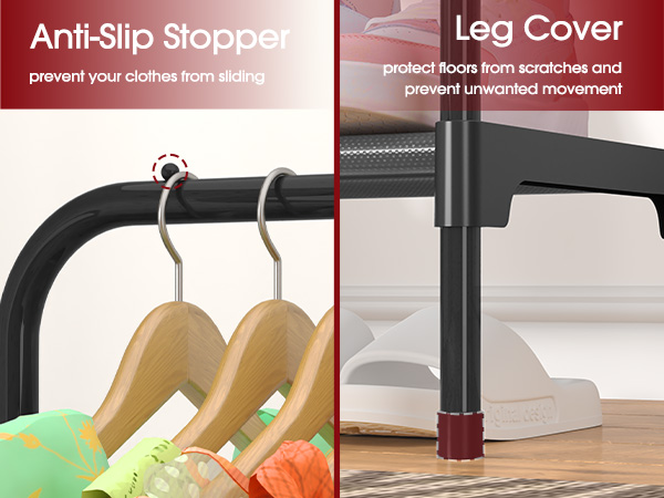 clothes and shoe rack