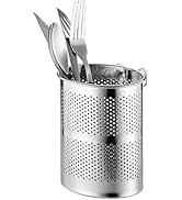 POPGRADE Utensil Drying Rack Silverware Caddy for Countertop, Stainless Steel Utensil Holder for ...