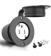 Flanged Outlet, NEMA 5-15 15 Amp Grounding Straight Blade Flanged Outlet Receptacle with Covers, ...