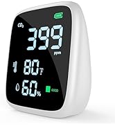 5-in-1 CO2 Carbon Dioxide Detector, Dienmern Portable Air Quality Monitor Indoor, 1600mAh Powerfu...