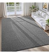 FALARK 4x6 Area Rugs for Bedroom Living Room, Dark Grey Soft Low-Pile Modern Indoor Thickened Mem...
