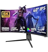 Gawfolk 40-inch IPS WUHD 5K (5120x2160) Ultrawide Curved 120Hz Gaming Computer Monitor, 2500R PC ...