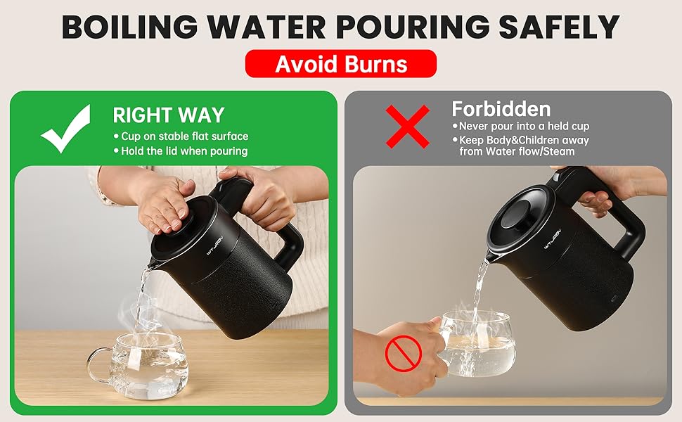 0.6L Black Electric Kettle