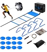 OLIXIS Soccer Agility Training Equipment Set- 20 ft Speed Ladder, 12 Soccer Cones, 4 Agility Hurd...