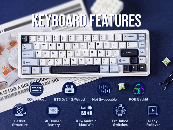 F65 wireless gaming keyboard