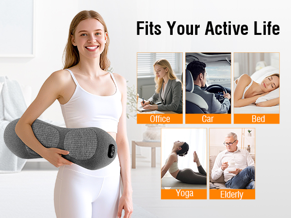 car seat massager with heat lumbar support pillow with massager for office chair back