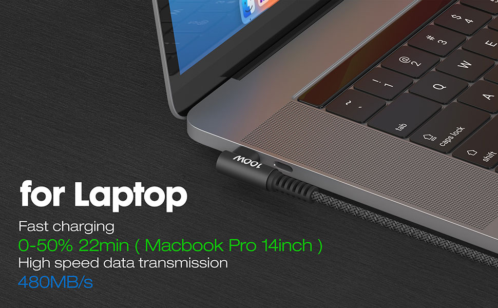 90 Degree Type C Braided Charging Cord High Speed USB C Charger Cable right angle multi charger cord