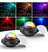 Rechargeable Disco Ball, 6 RGB Modes for Party Lights &amp; Night Light, Battery Powered Strobe Light...