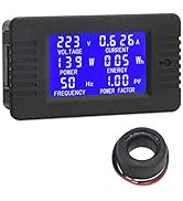 AC Digital Meter, DROK Current Voltage Amperage Power Energy Frequency Factor Multimeter AC 80-26...