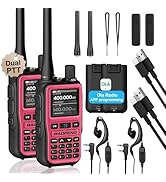 UV-5R Mini Ham Radio Handheld: Dual Band UHF VHF Two Way Radio Dual PTT for Outdoor - Rechargeabl...