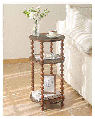 3-Tier Round End Table for Small Space