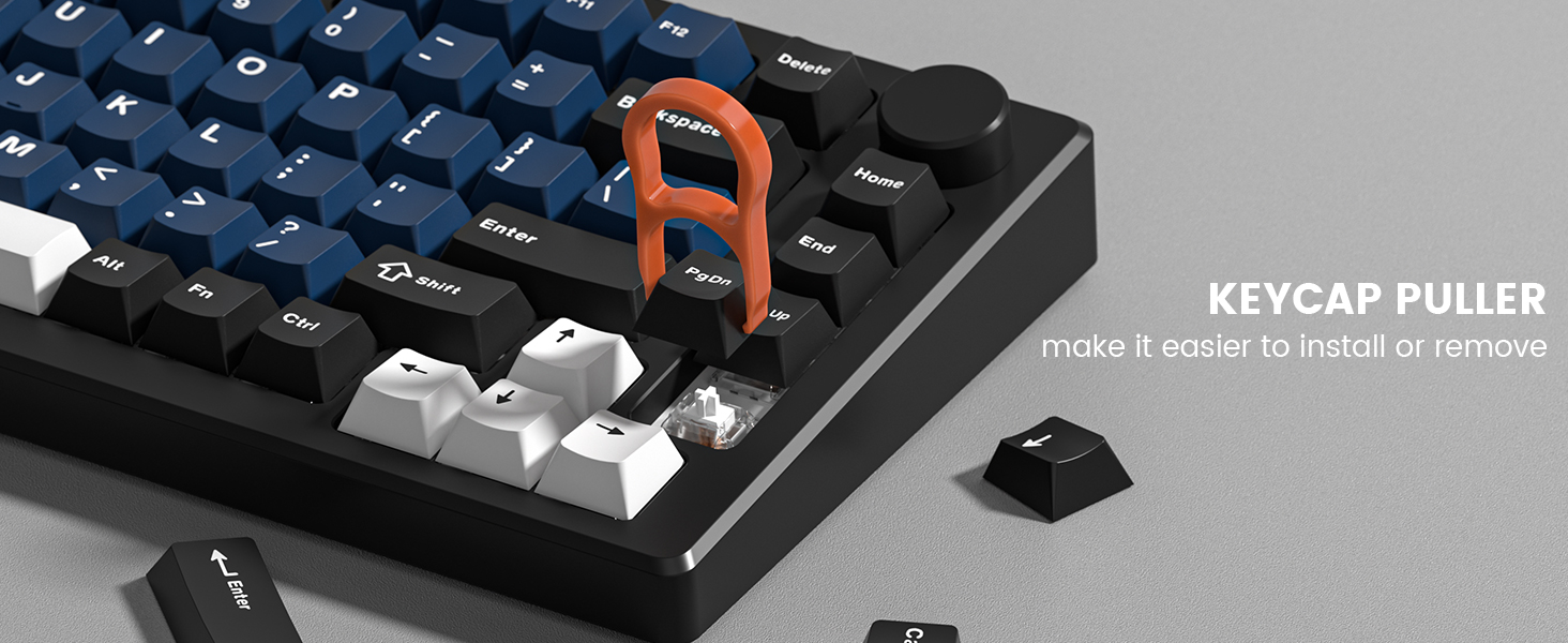 Double Shot PBT keycaps, Cherry Profile Keyboard Key cap, black blue white Custom keycaps 75 Percent