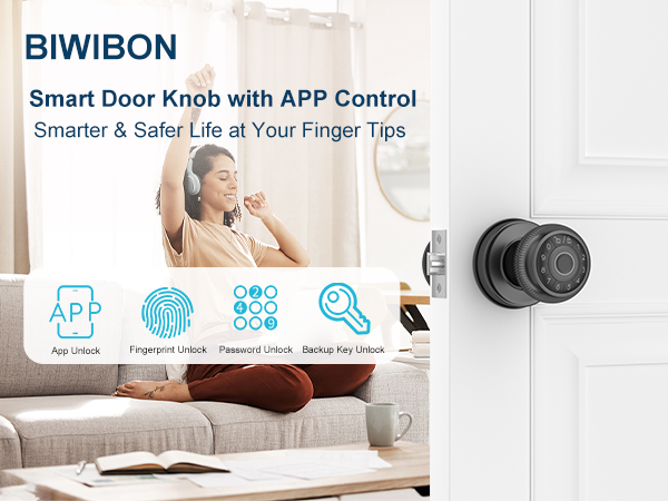 BIWIBON Smart Door Knob Black