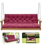 GPQAWER Porch Swing Cushions,Outdoor Cushions 3 Seater Replacement with Backrest, Waterproof Thic...