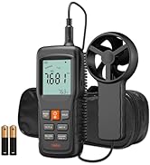 5-in-1 Split Anemometer for Wind Flow, Speed, Temp, Level, Windchill, YOWEXA Air Flow Meter with ...