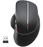 Wireless Mouse Ergonomic Vertical Mouse with Side Scroll Wheel USB Receiver 6 Buttons 2.4GHz Opti...