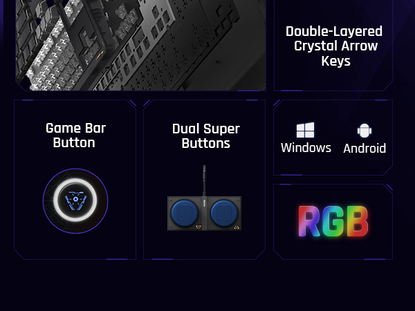 Mechanical Keyboard Hot-Swappable Kailh Switches RGB Backlight Programmable Windows Android 