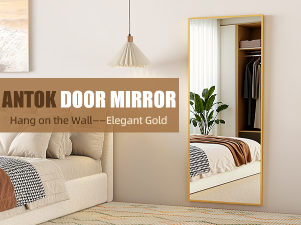 Antok Door Mirror, Full Length Mirror Over The Door, 49'' x 15'' Hanging Mirrors, Wall Mirrors