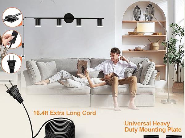 ceiling light plug in cord