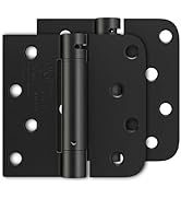 Luxbaro 2 Pack Self Closing Door Hinges 4 Inch, Matte Black Spring Loaded Hinges with Square &amp; 5/...