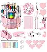 Office Supplies,Desk Accessories,with Stapler, Tape Dispenser,Desk Organizer,Folding Phone Holder...