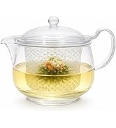 Tea Pot with Infuser and Lid [ Made in Japan ] 24 fl oz Clear Copolyester Resin with Glass-Like T...