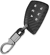 Carbon Fiber Car Key Fob Cover,Silicone Key Fob Case with Key Chain,Key Fob Protector Compatible ...