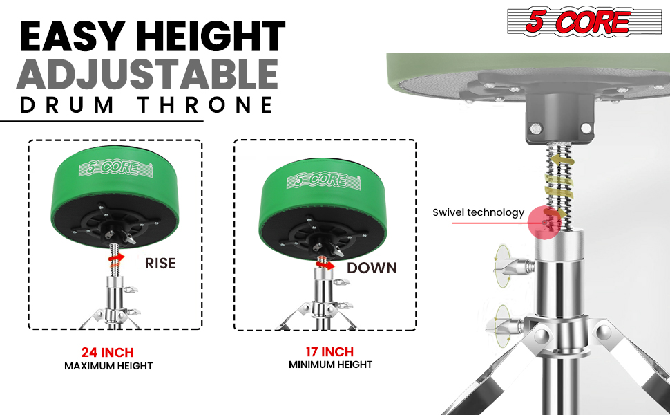 Drum Chair,Height Adjustable Heavy Duty Upgraded Drum Stool