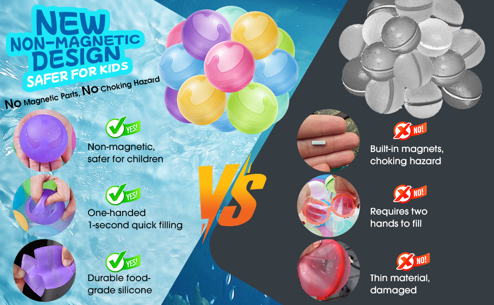 NEW NON-MAGNETIC DESIGN SAFER FOR KIDS