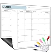 Monthly Magnetic Calendar for Refrigerator - 17" × 12", Undated Fridge Calendar Magnet with Large...