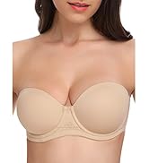 Wingslove Women's Strapless Full Figure Bra Underwire Multiway Contour Plus Size Bra Red Carpet