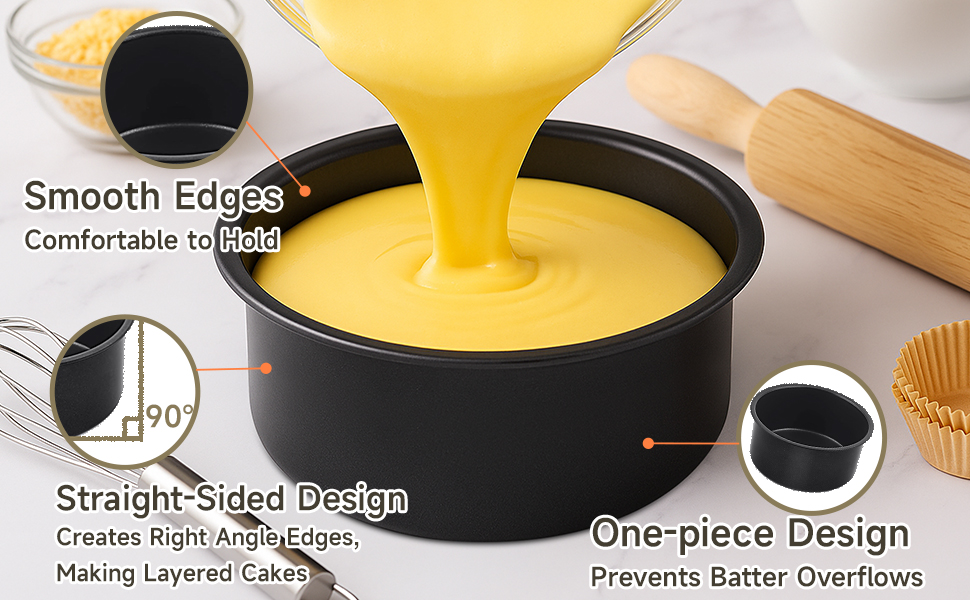 Smooth Edges One-piece Design Straight-Sided Design