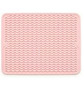 Silicone Drying Mat 16 × 12 – Pink Rose Non-Slip Sink Mat for Kitchen Counter, Heat-Resistant Foo...