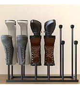 Tigerden Free Standing Shoe Racks, Tall Black Metal Boot Rack Organizer for 6 Pairs, Knee-High Bo...