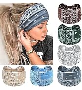 Awumbuk Wide Headbands for Women Knotted No Slip Head Bands Soft Turban Headband Hair Accessories...