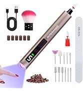 Belovedone Nail Drill Kit with UV Light 2 in 1 Electric Professional Cordless Nail File for Home ...