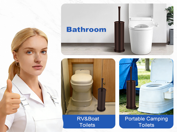 Bronze Toilet Brush and Holder