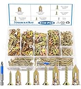 Sunxeke 410 PCS Self Drilling Drywall Anchors with Screws Assortment Kit.2024 Upgraded Zinc Plate...