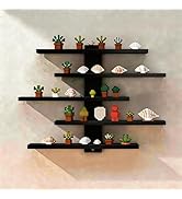FRAWENLECO No Drill Floating Shelf for Wall, 5-Tier Wall Mounted Organizer, Damage-Free Display S...