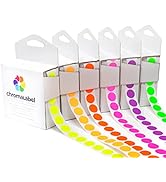ChromaLabel 0.50 Inch Fluorescent Color Code Dot Label Kit, 6 Assorted Colors, 1000 Stickers per ...