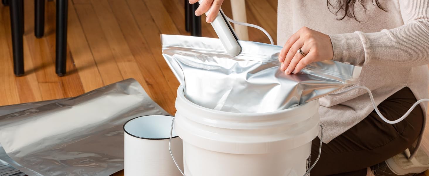Mylar bags and sealer 5-gallon food storage liner