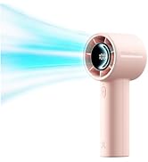 JISULIFE Handheld Turbo Fan Life10S – 5000mAh Rechargeable Portable Fan, 28H Runtime 5-Speed Powe...