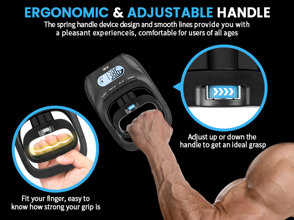 Grip Strength Tester, Hand grip Dynamometer, Digital Grip Strength Tester,Adjustable Hand Grip